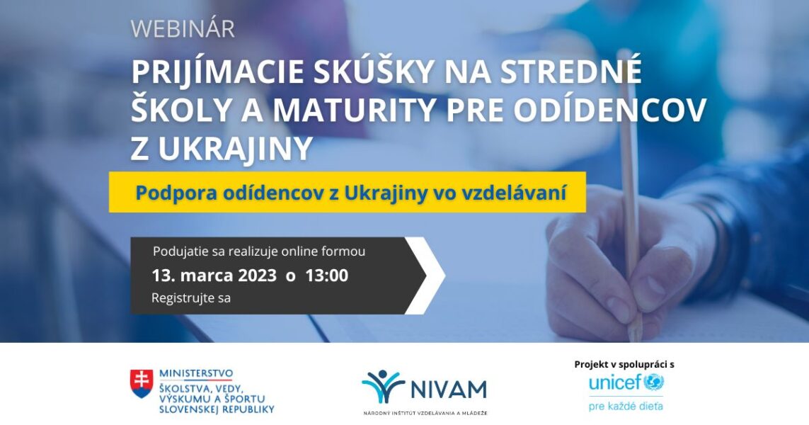 Prihláste sa na webinár Prijímacie skúšky na stredné školy a maturity