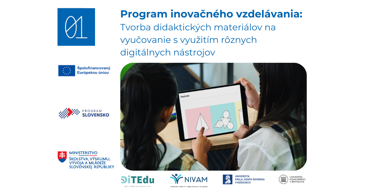 Program inovačného vzdelávania: Tvorba didaktických materiálov na vyučovanie s využitím rôznych digitálnych nástrojov