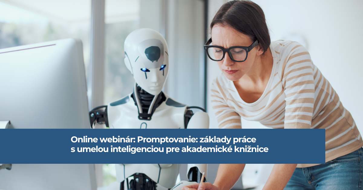 na obrázku sa nachádza robot a pani, spolu pozerajú do zošita