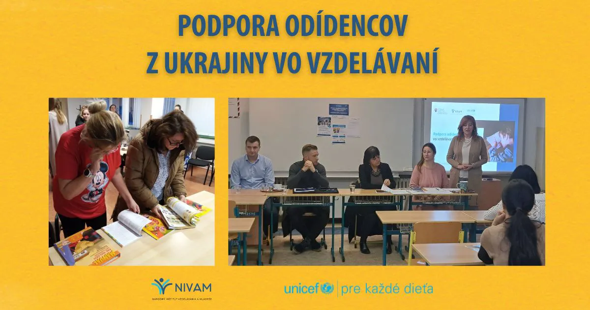 Grafika k podpore odídencov z Ukrajiny vo vzdelávaní.