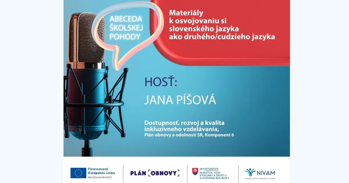 Grafika s názvom podcastu a hosťom.