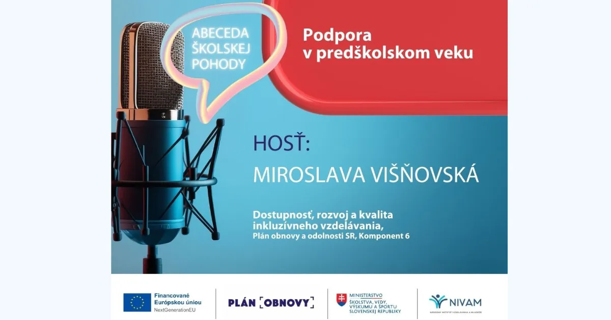 Grafika s názvom podcastu a hosťom.